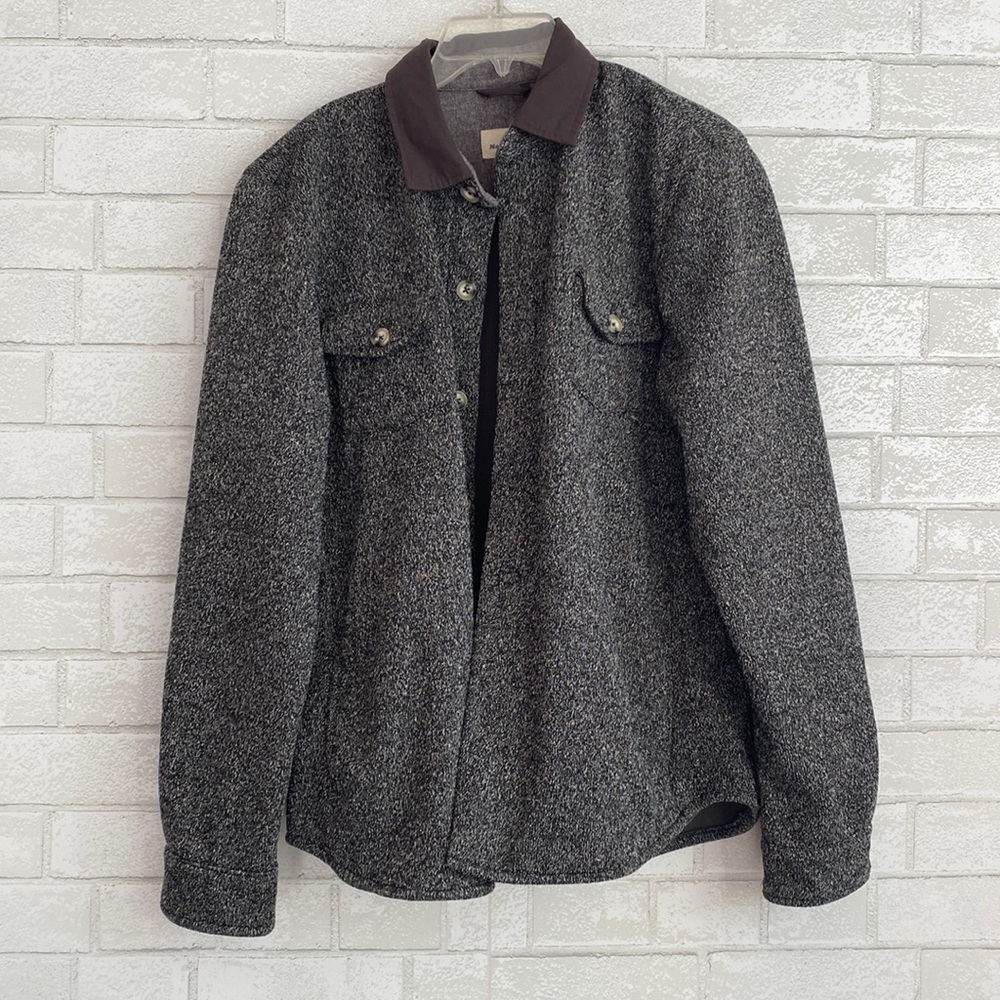 Marine Layer Heavy Flannel Heather Gray Shacket